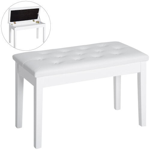 Homcom Banco de Piano Blanco 76 x 36 x 50 cm