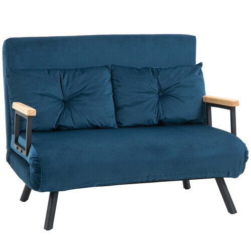 Homcom Sofá Cama Azul 102 x 73 x 81 cm