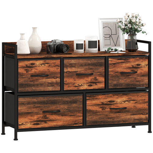 Homcom Cómoda marrón 98 x 29 x 63 cm