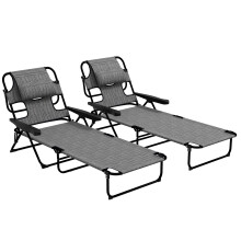 Tumbonas Plegable Gris 194 x 72 x 31 cm