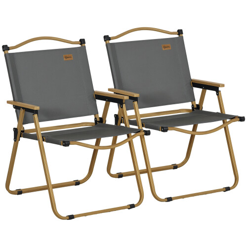 Outsunny Sillas de Camping Gris 54 x 59 x 78 cm