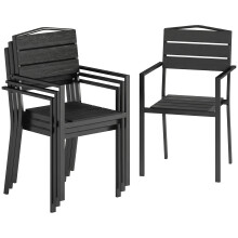 Sillas de Jardín Negro 52 x 51 x 90 cm