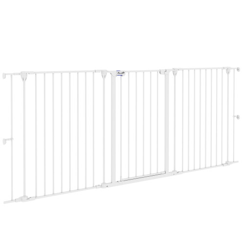 PawHut Barrera para Perro Blanco 206 x 90 cm