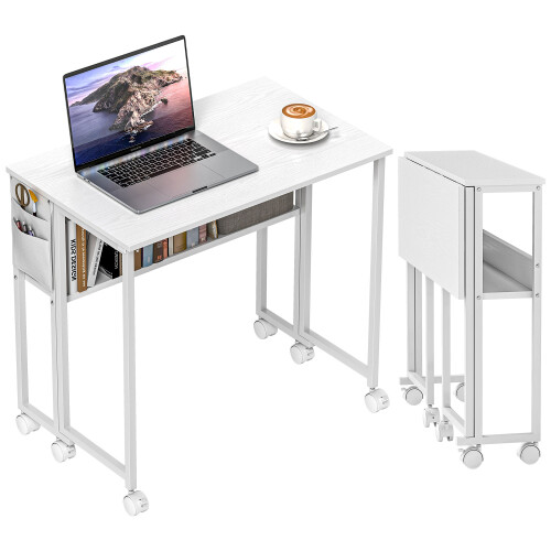 Homcom Escritorio Plegable Blanco 80 x 50 x 75 cm