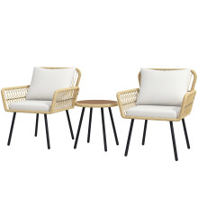 Conjunto de mesa y sillas de jardín color Madera 65 x 66 x 80 cm