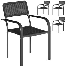 Sillas de Comedor Negro 55 x 60 x 83 cm