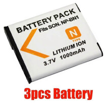 (3 pcs) NP-BN1 NP BN1 Battery for Sony Cyber-shot DSC-QX10 DSC-QX100 DSC-T99 DSC-T110 DSC-TF1 DSC-TX5 TX7 TX