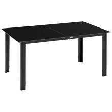 Mesa de Jardín Negro 150 x 90 x 74 cm