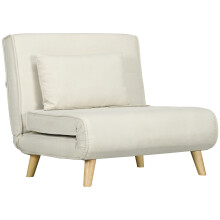 Sofá Cama Individual Beige 90 x 78 x 79 cm