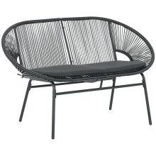 Silla de Ratán Negro 132 x 72 x 83 cm