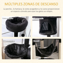 Árbol para Gato Gris 64.5 x 50.5 x 153 cm