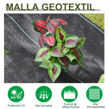 Rollo de Malla Geotextil Negro 5000 x 100 x 0 cm