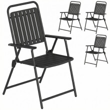 Sillas de Jardín Negro 55 x 63 x 93 cm