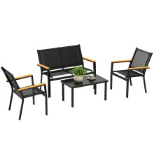 Muebles de Jardín Negro 110 x 63.5 x 84 cm