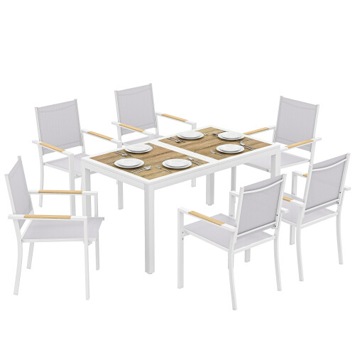 Outsunny Conjunto de Jardín Blanco 140 x 80 x 72 cm