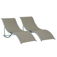 Conjunto de Tumbona Gris 165 x 61 x 63 cm