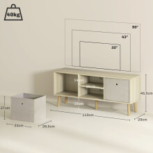 Mueble de TV Bicolor 110 x 29 x 46.5 cm