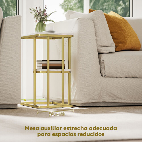 Homcom Mesa Auxiliar Blanco 50 x 30 x 57.5 cm