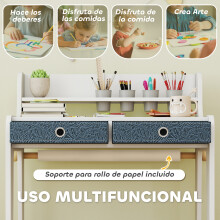 Escritorio y Silla Infantile Blanco 62.8 x 55.6 x 73.8 cm