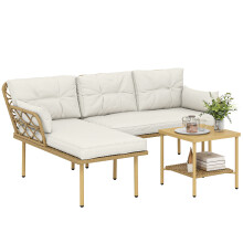 Muebles de Jardín Beige 190 x 130 x 80 cm