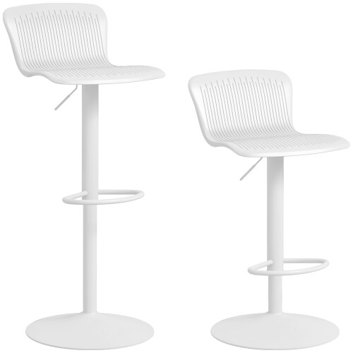 Homcom Taburetes de Bar Blanco 38.5 x 40 x 97.5 cm