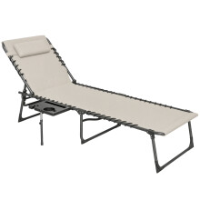 Tumbona Plegable Beige 190 x 60 x 31 cm