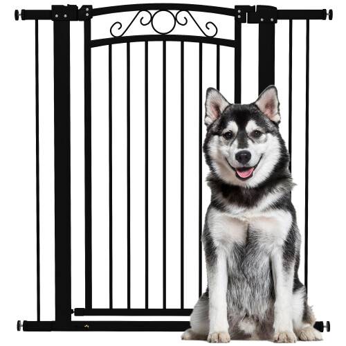 PawHut Barrera para Perro Negro 104 x 4 x 105 cm