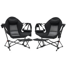 Mecedora para Camping Negro 88 x 160 x 104 cm
