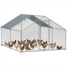 Gallinero para Exterior Gris 300 x 340 x 190 cm