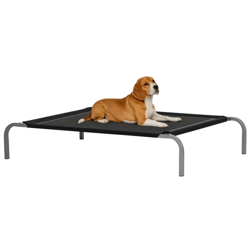 PawHut Cama Elevada Perros Negro 110 x 75 x 20 cm