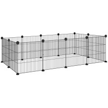 Parque para Mascota Negro 140 x 70 x 35 cm
