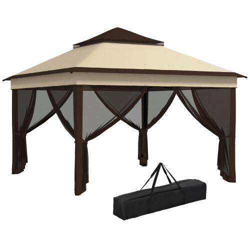Outsunny Carpa Plegable Beige 326 x 326 x 272 cm