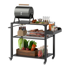 Carrito de Parrilla Negro 105 x 50 x 79 cm