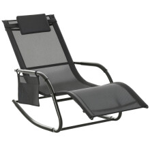 Mecedora de Exterior Negro 150 x 62 x 88 cm