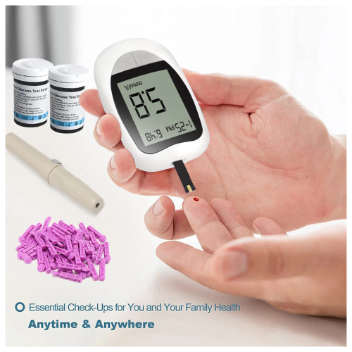 Blood Glucose Monitors Blood Sugar Meter Glucometer Machine Code Free Diabetes Test Kit with 50 Strips Lancets 1