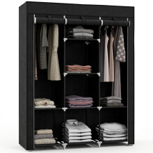 Armario de Tela Negro 125 x 43 x 162.5 cm