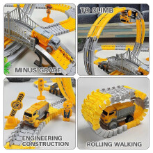 (142Track set) Kids Magic Climbing Course Toy Engineering Car Children Educational Toys Track Car Train Toys For B
