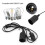 Extensão elétrica LED com tomada E26/E27, 1,8 m, preta, com interruptor. 1
