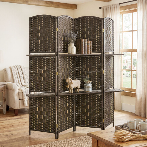 Homcom Biombo Marrón 160 x 1.6 x 170 cm 1