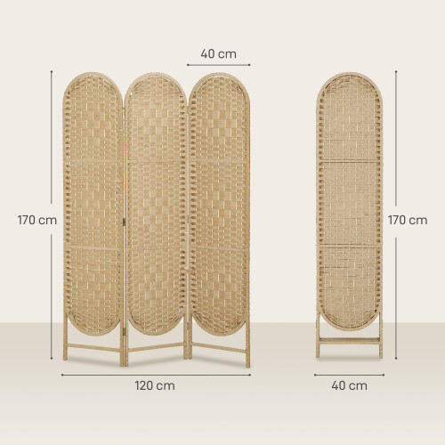 Homcom Biombo Marrón 120 x 1.8 x 170 cm 2