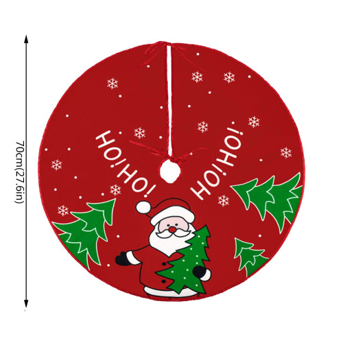 Saia para árvore de Natal com desenho de Papai Noel e boneco de neve, 70 cm (27,6 polegadas)