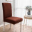 Set van effen, elastische stoelhoezen voor eetkamerstoelen. 1
