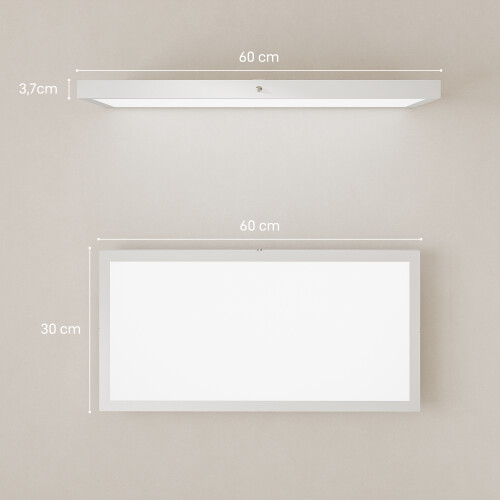 Homcom Lámparas de Techo Blanco 60 x 30 x 3.7 cm 2