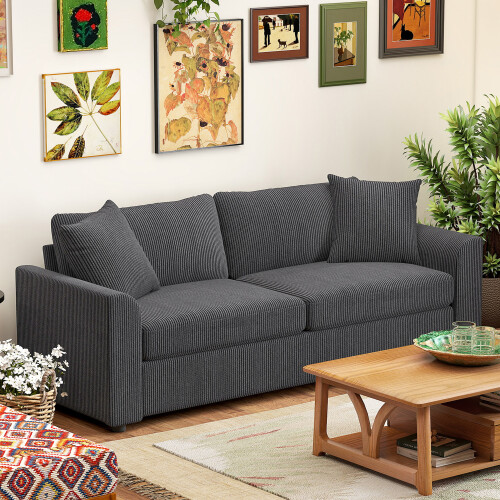 Homcom Sofá 3 Plaza Gris 212 x 80 x 88 cm 1
