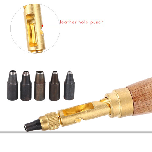 Leather Bookbinding Screw Hole Punch Set 6 Tips 1.5–4mm 1