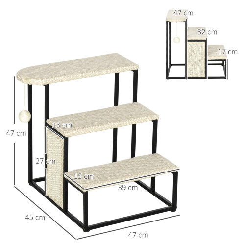 PawHut Escalera para Perro Bicolor 47 x 45 x 47 cm 2