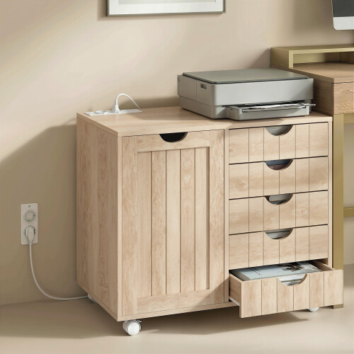 Homcom Mueble para Impresora Marrón 78 x 40 x 65.5 cm 1