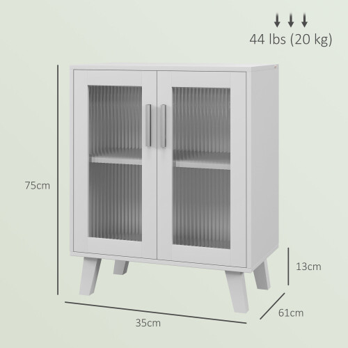 Homcom Aparador Blanco 61 x 35 x 75 cm 2