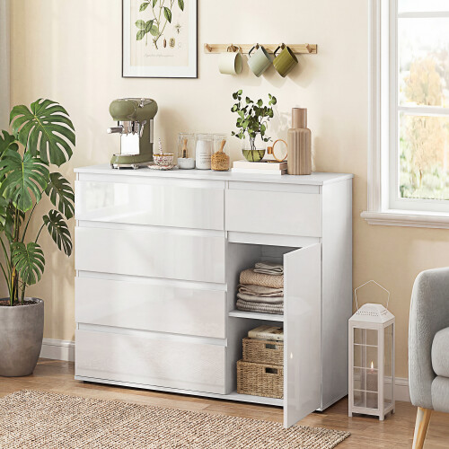 Homcom Aparador Blanco 100 x 40 x 80 cm 1