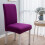 Set van effen, elastische stoelhoezen voor eetkamerstoelen. 1